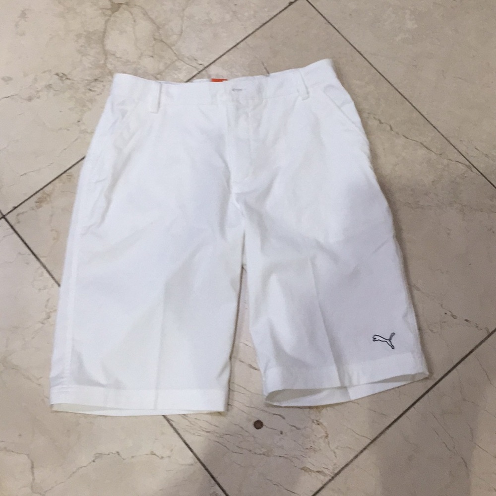 Puma junior white golf shorts